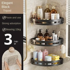 Adhesive Bathroom Shower Caddy Shelf  No Drill Shampoo & Towel Storage Organizer
