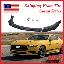 For Ford 2024-2025 Mustang Gloss Black Front Bumper Lip PP Splitter Handling