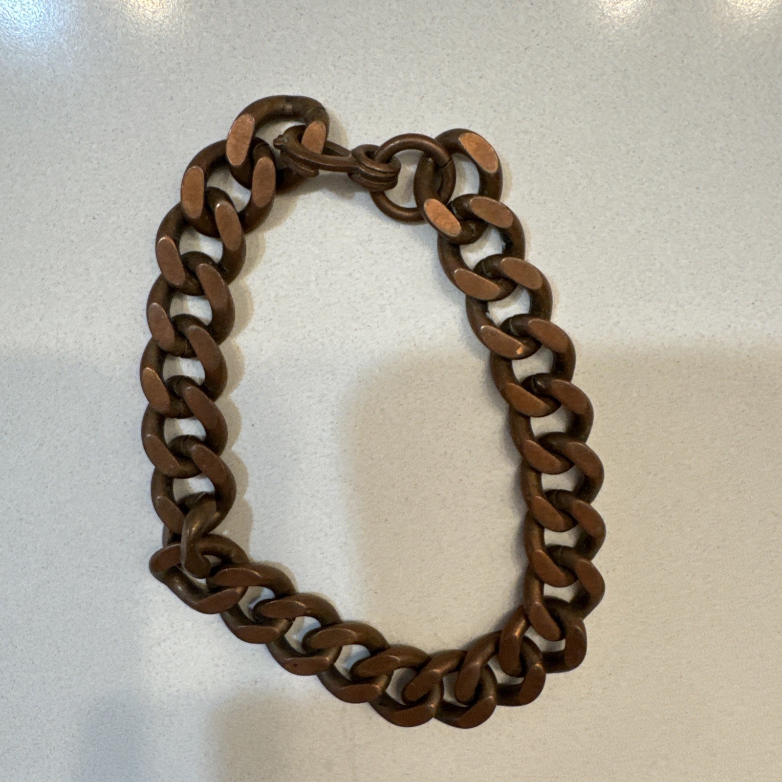 Vintage Solid Copper Link Bracelet Unbranded Arti… - image 1
