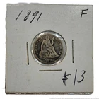 1891 P Philadelphia Seated Liberty Dime 10C Silver Coin