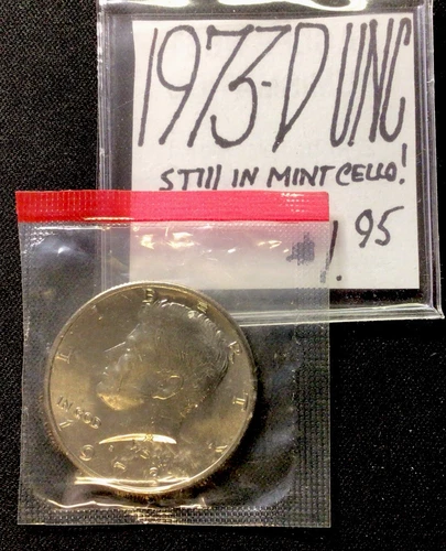 1973 D Kennedy Half Dollar UNC! Still In Mint Cello! ENN Coins