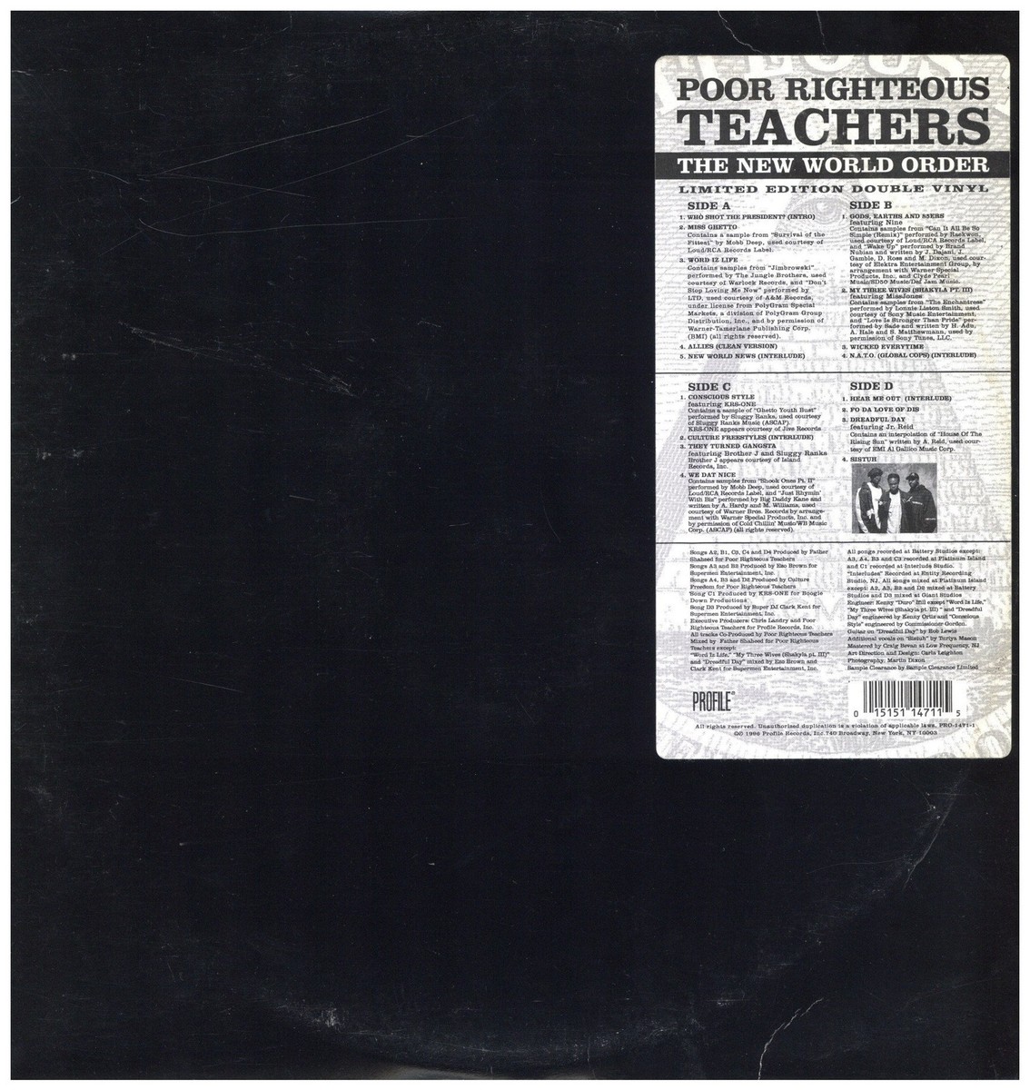 Poor Righteous Teachers - The New World Order '96 2xLP LTD US ORG