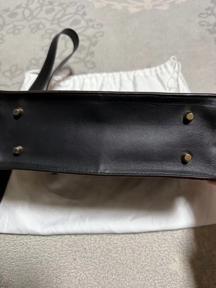 Bolso de Hombro FURLA Cuero Rayas Negro Rojo Blanco Auténtico con Bolsa para el Polvo Foto 4 de 4