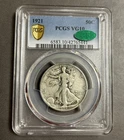 1921p - PCGS VG10 W/ CAC (Walking Liberty Half Dollar Silver Coin)
