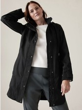 Athleta RainOut Sutro Long Trench Rain Jacket Rain Coat XS Removable Hood