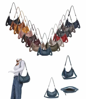 ITALYSHOP24 DAMEN TASCHE MOON Crossbody Umhängetasche Umhängetasche Halbmond Crossover Reise