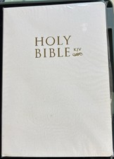The Holy Bible King James Version White Old &...