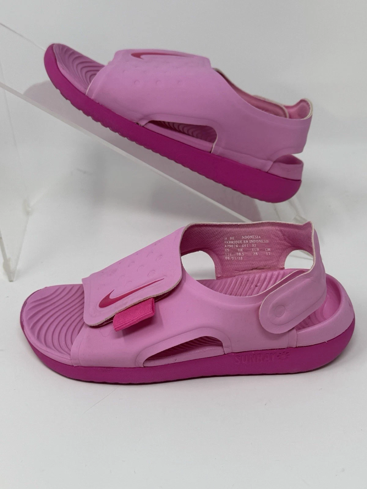 NIKE Sunray Adjust 5 Youth 11C Sandalo Scarpe Acqua Rosa Scivoli Regolabile