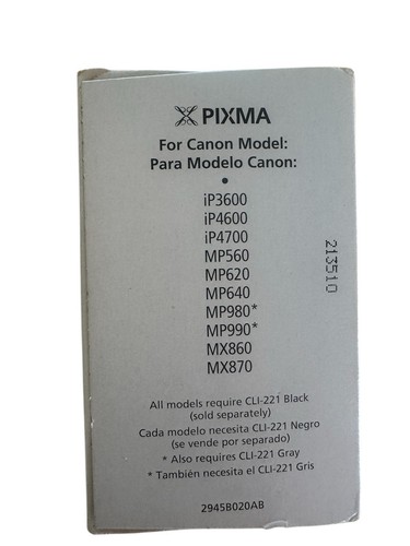 Genuine Canon 220 Black 221 Cyan Magenta Yellow Ink Combo Pack PGI-220 CLI-221 - Picture 2 of 3