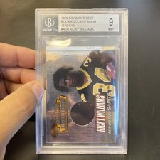 1999 Bowman's Best Rookie Locker Room Jerseys #RU6 Ricky Williams BGS 9 w/2 9.5 