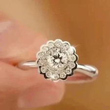 2Ct Round Cut Lab Created Diamond Women's Engagement Ring 14K White Gold Plated