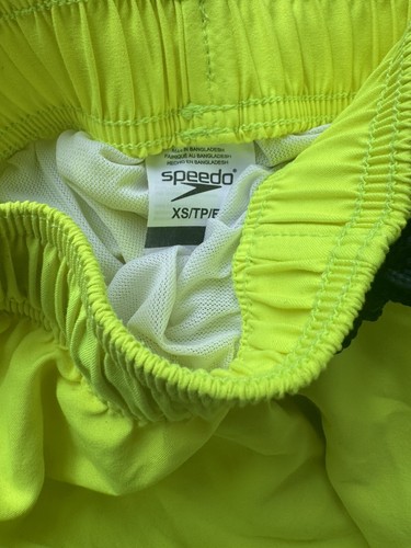 SPEEDO Boys Swim Trunks Size XS Neon Bright Yellow & Black Deals Sales Bargains - Picture 3 of 3