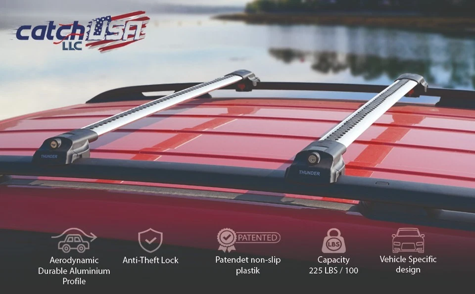 Roof Racks Cross Bars Anti-Theft system For BMW X5 2000-2013 Gray Aluminum Foto 4 de 4