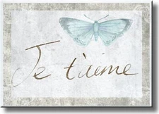 Je T'aime French Love Picture on Stretched Canvas, Wall Art Décor, Ready to Hang