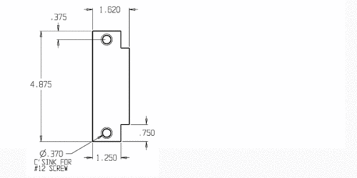 ASA 4 7/8" - Don-jo FS 260 Stück Leerschloss Schließfüllplatte grundiert ANSI *2 Stück - Bild 2 von 3