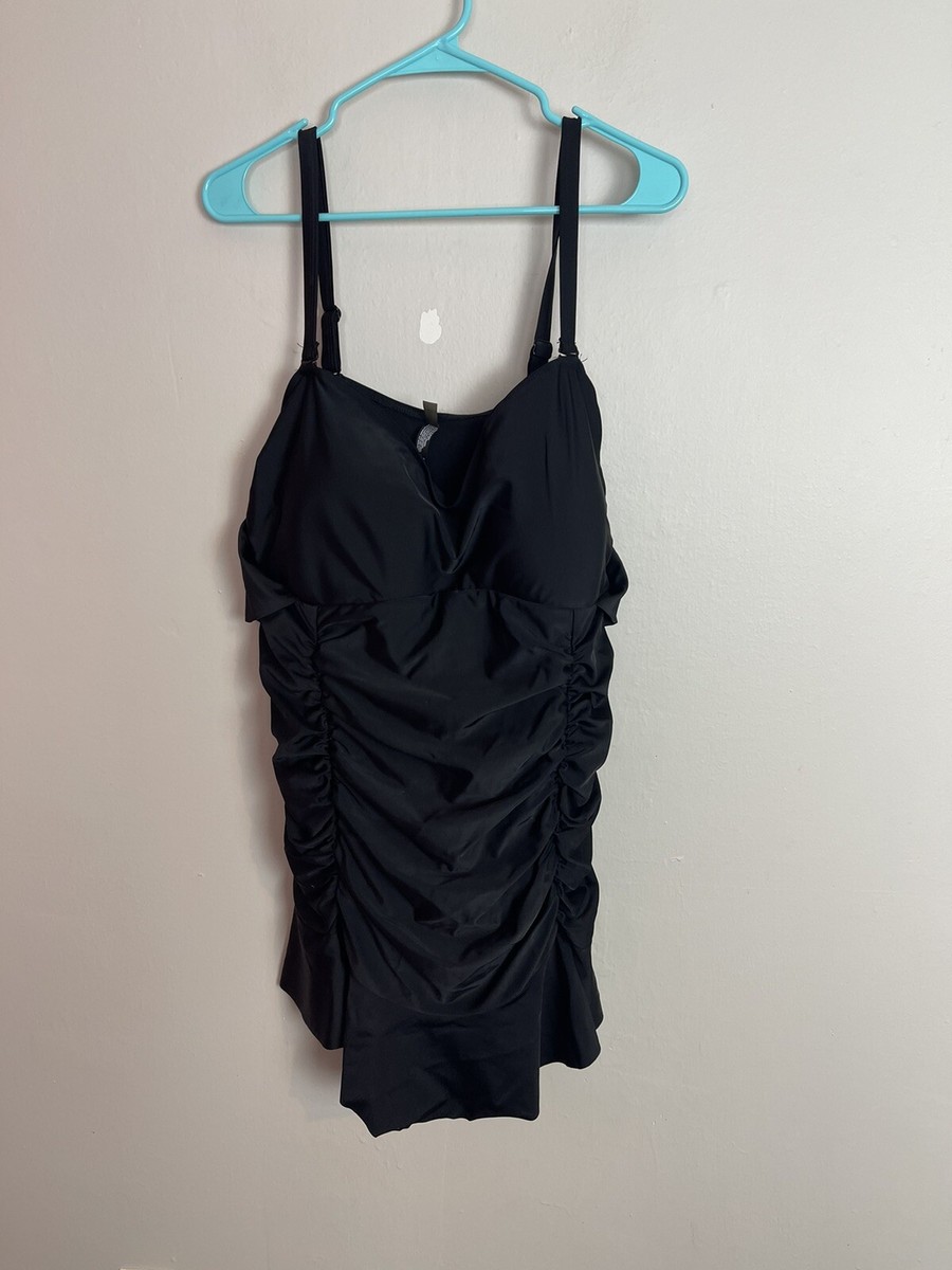 torrid black swim dress 4X Mid-Length Ruched One Piece With Tie Ruffle Floral Ruched Slip A-Line fall florals Size:L (EU 38) With huge markdowns