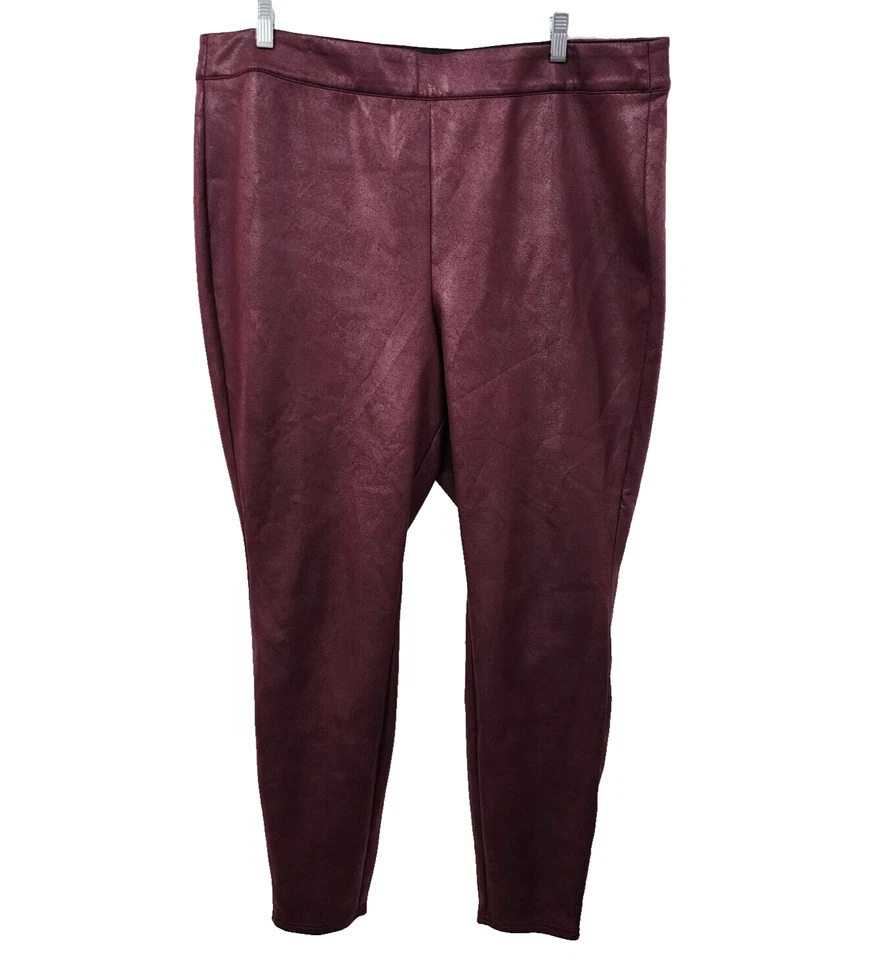 Legging Lane Bryant Pull-On High-Rise Ponte Recubierto Borgoña Talla Grande 22 24 Foto 2 de 4