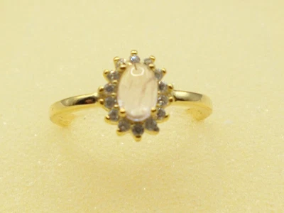 Morganit - Ring,  Sterlingsilber 925,  Größe 55/17,5  vergoldet - Bild 1 von 4