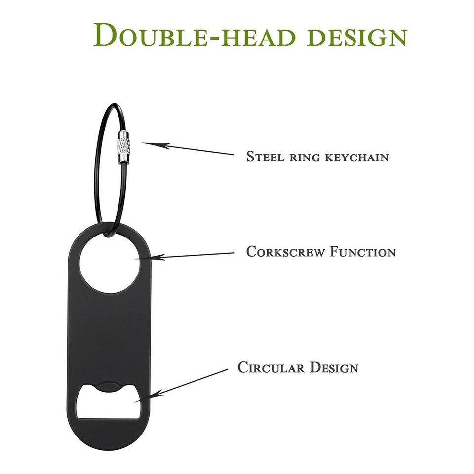 10PACK Stainless Steel Flat Bottle Opener with Keychain Bar Key
