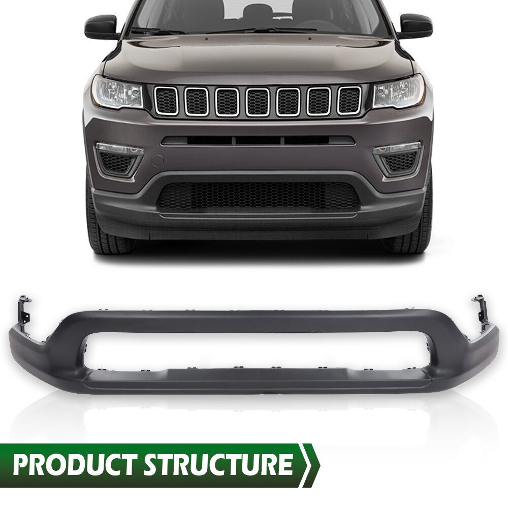Front Lower Bumper Cover Black CH1015131 Fit For 2017-2021 Jeep 