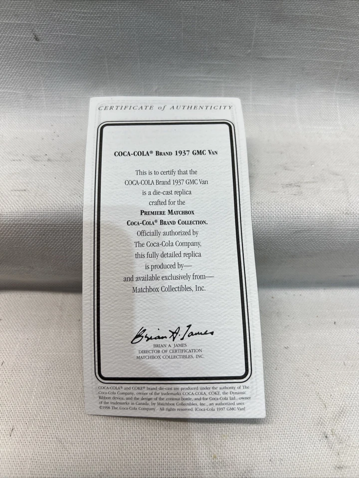 MATCHBOX - 1/43 - YPC02-M 1937 GMC Van COCA-COLA Delivery Truck NEW Open Box - Image 3 of 4