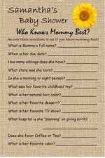 12 Personalized - Who Knows Mommy Best - Baby Shower Game - Dr. Seuss and others
