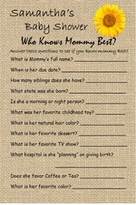 12 Personalized - Who Knows Mommy Best - Baby Shower Game - Dr. Seuss and others