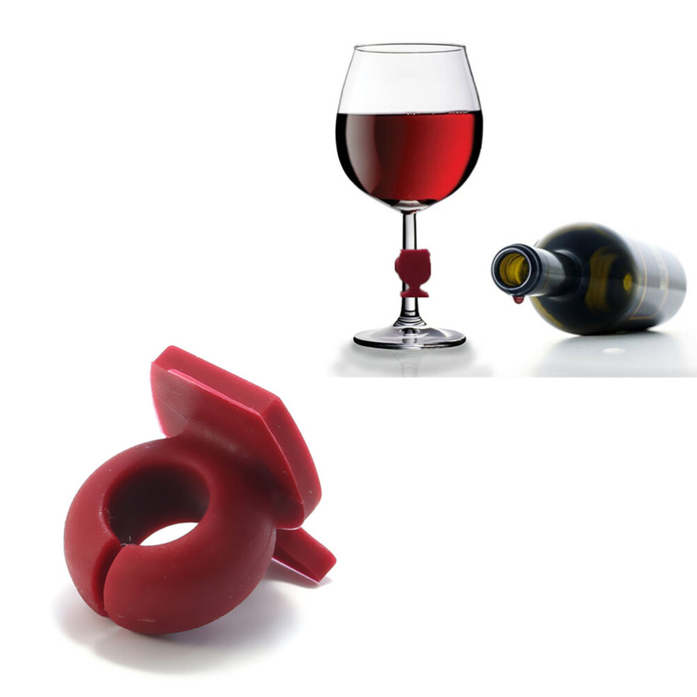 8 Pcs Silicone Red Wine Glass Identification Markers Glass Shape Cup Charms