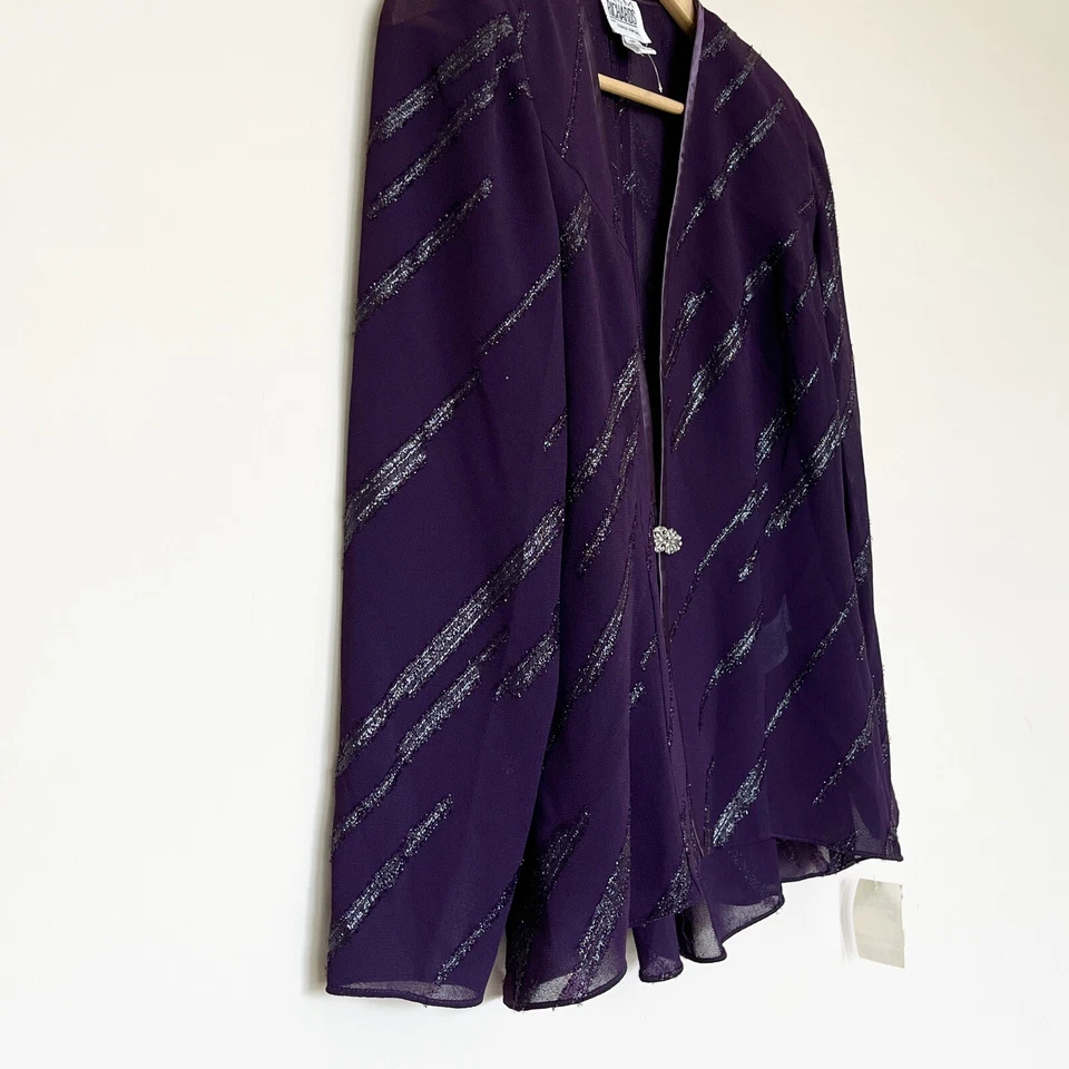 Chaqueta de Noche Transparente R&M Richards Karen Kwong Cierre de Estrás Brillante 6P Foto 2 de 4