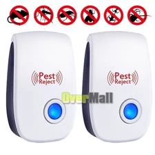 2 pcs Ultrasonic Pest Repeller Control Electronic Repellent Mice Bug Rat Reject