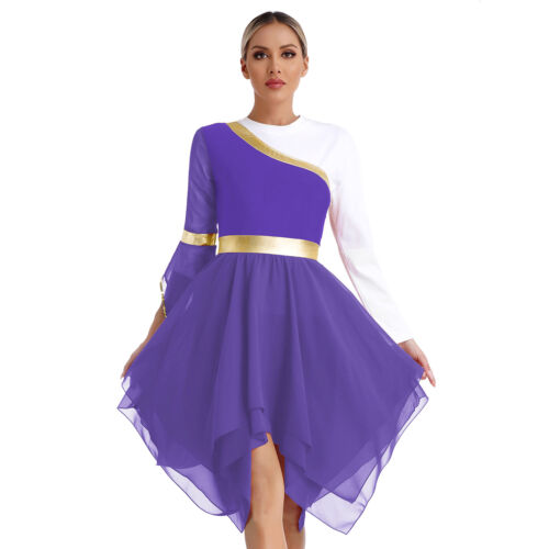 Para mujeres Disfraz de Baile Fiesta Vestido Show Vestidos de Baile Ropa Corta Borde Gimnasio - Imagen 43 de 77