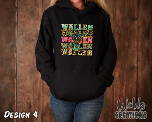 Damas Niñas Música Country Botas Vaqueras Wallen Peines Malone Western Tema Sudadera con Capucha - Imagen 19 de 30