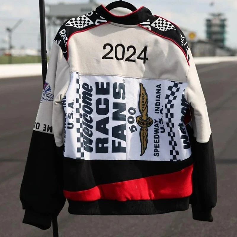 Men's Wool Kristin Juszczyk Indy 500 Racing Car Biker Jacket for Men Gift