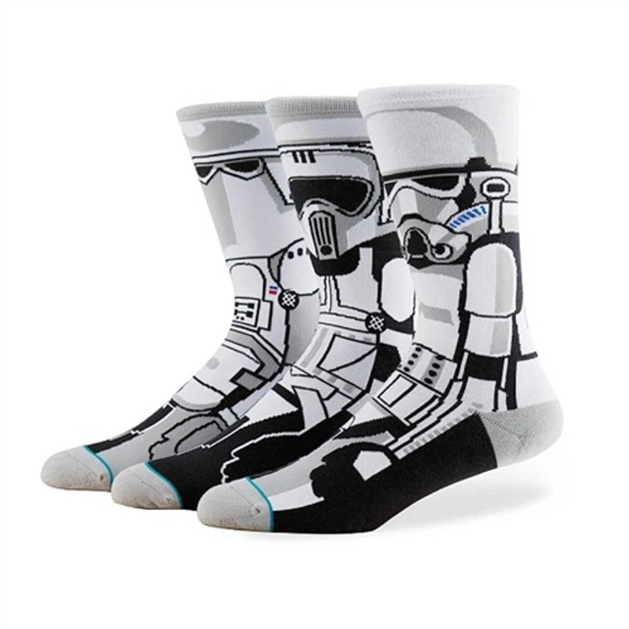 NWT Mens L Star Wars Storm Trooper Stance Socks (3 Sock Mix N Match Trooper Set)