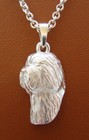 Sterling Silver Old English Sheepdog Head Study Pendant