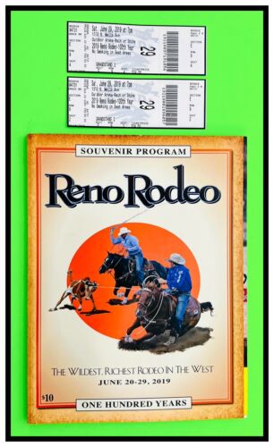 RENO RODEO  100th ANNIVERSARY  PROGRAM & 2 TICKETS  2019 RICHEST RODEO  1-OWNER - Photo 1 sur 12
