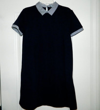 Women's Zara Navy Dress w/Striped Collar Size Small