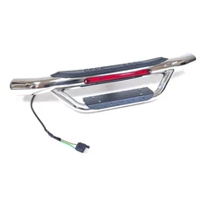 36"L 2" Receiver Round Tow Hitch Drop Step Bar Guard w/ LED Brake Light Chrome