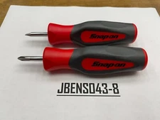 Snap-on Tools RARE 2pc Hard Grip Standard Instinct Handle Stubby Screwdriver Set