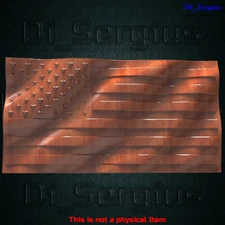 3D stl file relief USA wavy map flag for CNC router cnc machine milling 2