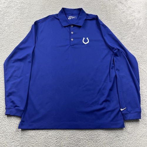 Indianapolis Colts Nike Rugby Polo Shirt Mens Large Blue Golf Tour Performance - Picture 1 of 10