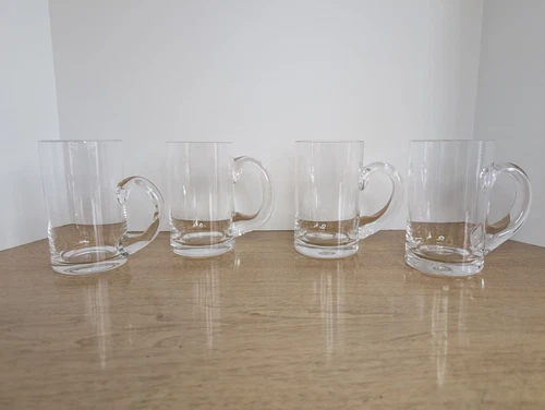 Tiffany and Co. Crystal Classic Beer Mugs Set of 4 Signed Mint