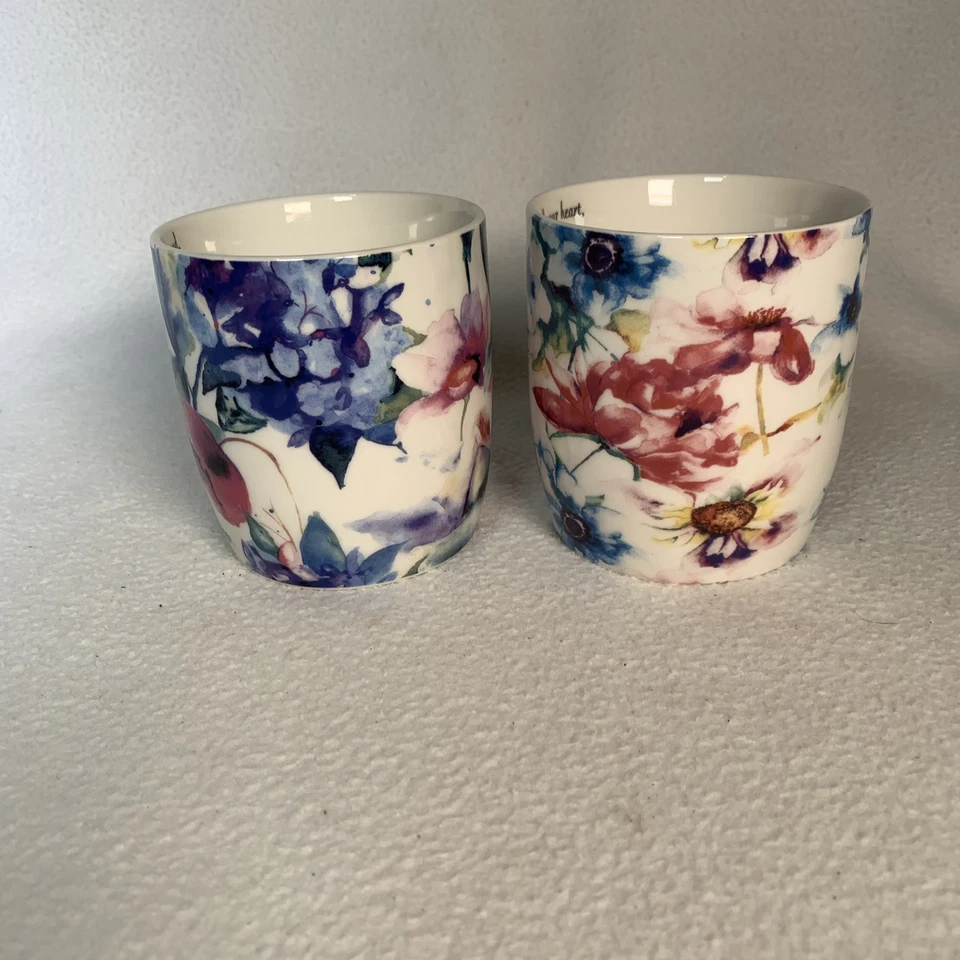 Christian Art Floral Cups w/ Biblical Scriptures Lot of 2 Mugs - Image 4 of 4