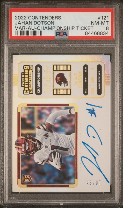 2022 Contenders Variation Championship Ticket Auto /25 Jahan Dotson RC PSA 8