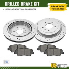 Rear Brake Disc Rotors And Ceramic Pads Kit for 2013 - 2018 2019 Cadillac ATS