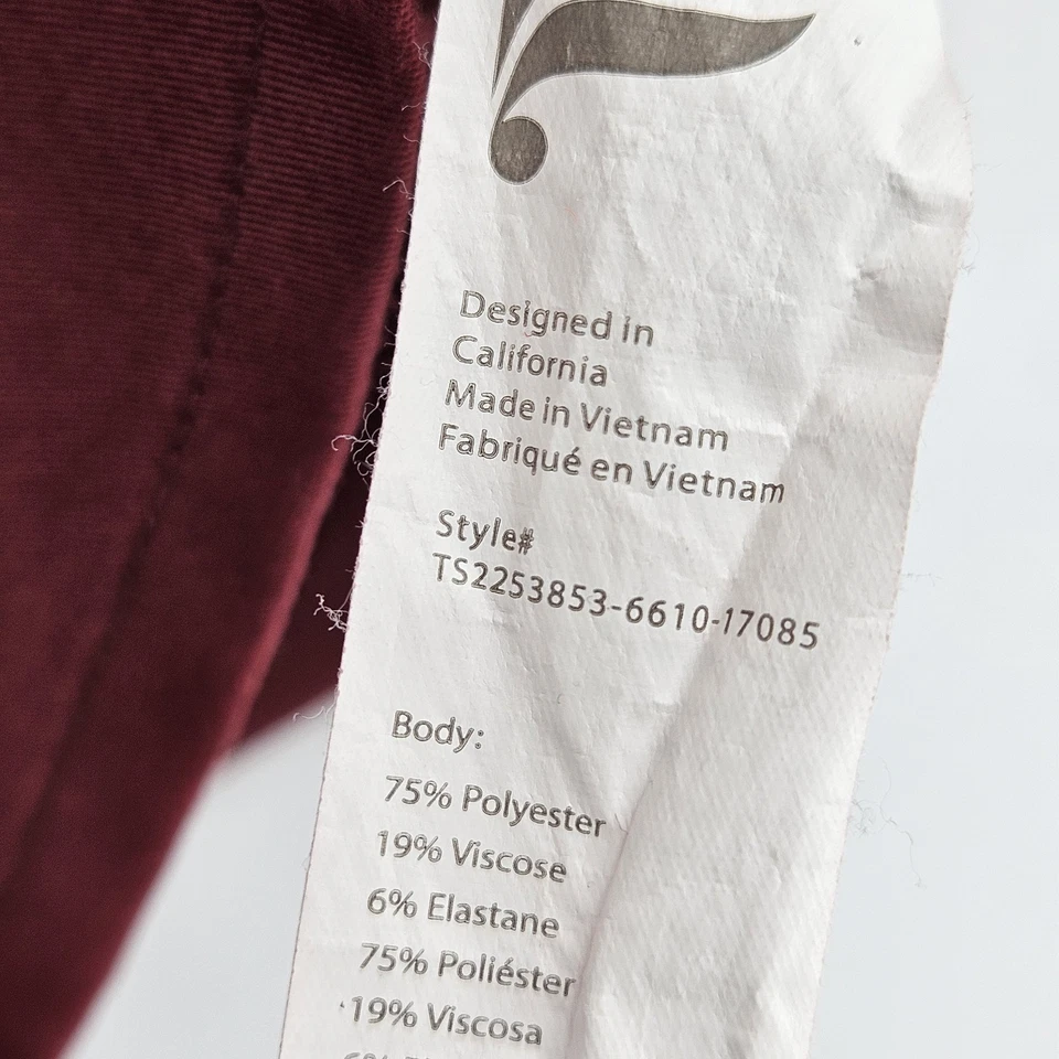 Fabletics Scrub Top Womens 3X Vital 1 Pocket Uniforms Healthcare Nurses Maroon  - Image 3 of 4
