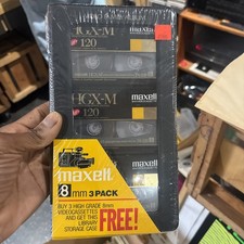 Maxell HGX-M 8mm 120 Minutes Videocassette 3 Pack With Album Case New