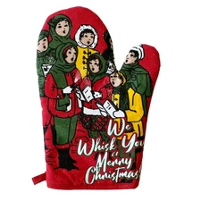 We Whisk You A Merry Christmas Oven Mitt Funny Holiday Baking Novelty Kitchen