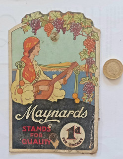 Original Maynards Card Perfection Lady C.1910 Chocolate Advertisement 4/7