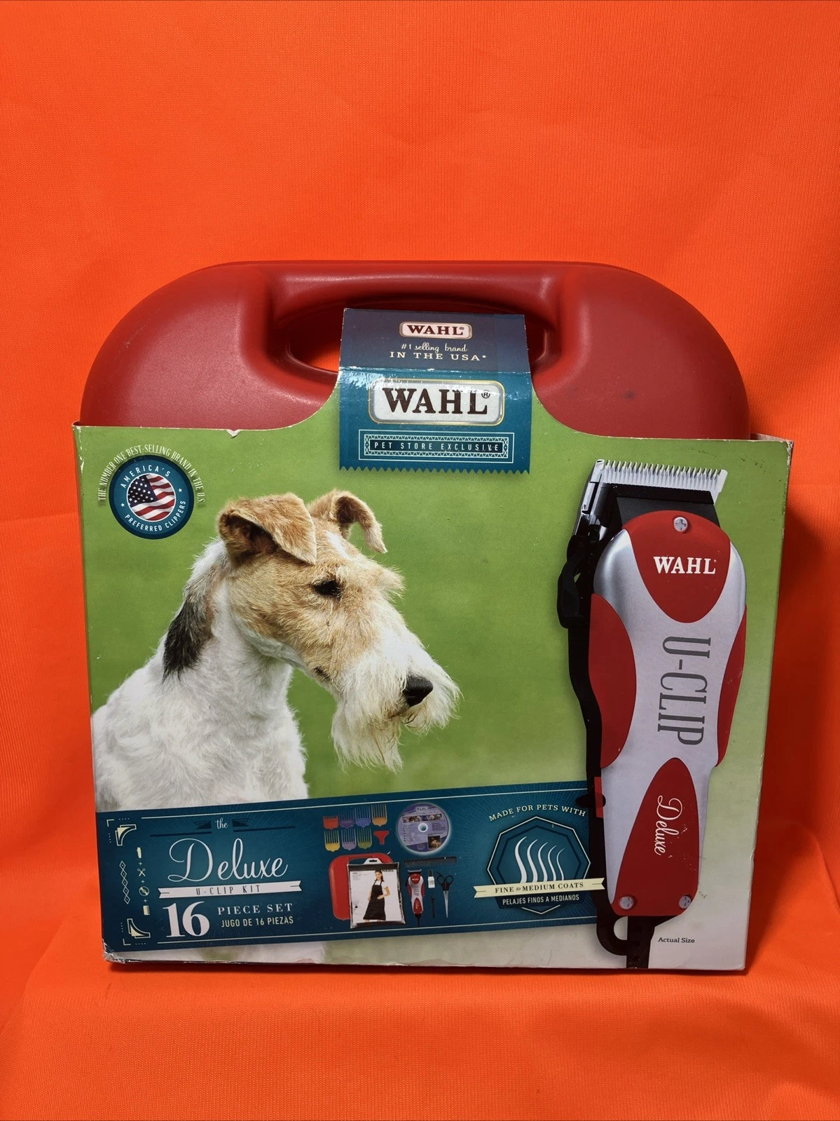 Wahl Deluxe U-Clip Pet Grooming Kit With Case Clipper 16 Piece Set